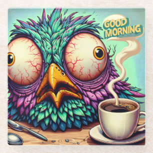 Funny Good Morning Bird Glasuntersetzer
