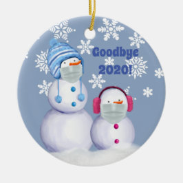 Funny Goodbye 2020 Snowman Keramik Ornament