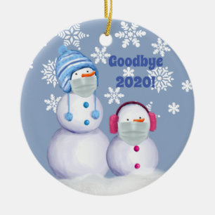 Funny Goodbye 2020 Snowman Keramik Ornament