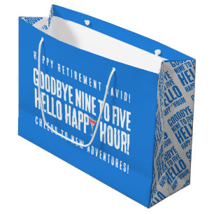 Funny Goodbye 9 to 5 Hallo Happy Hour Pensionierun Große Geschenktüte