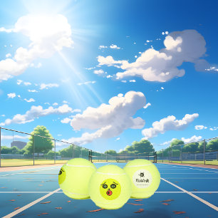 Funny Goofy Face Tennisbälle