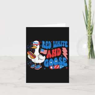 Funny Goose 4. Juli Patriotic Niedlich Red White A Karte