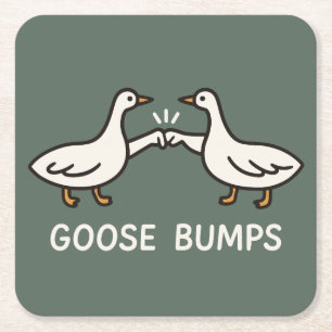 Funny Goose Bumps Cartoon Faustgeflügel Rechteckiger Pappuntersetzer