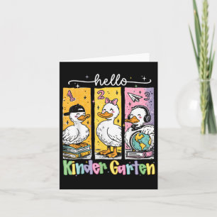 Funny Goose Hallo Kindergarten Zurück zur Schule Karte