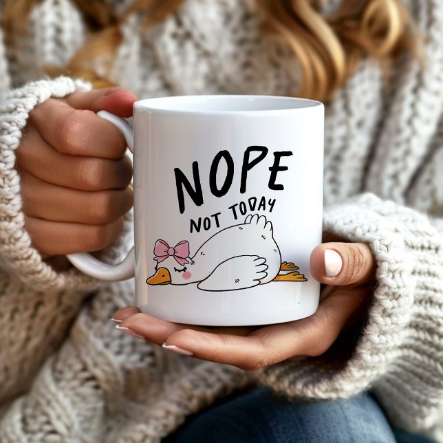 Funny Goose Nope noch nicht heute Kaffeetasse (Funny goose mug, "Nope not today!")