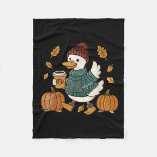 Funny Goose Pumpkin Erntedank Herbstjahr Fleecedecke
