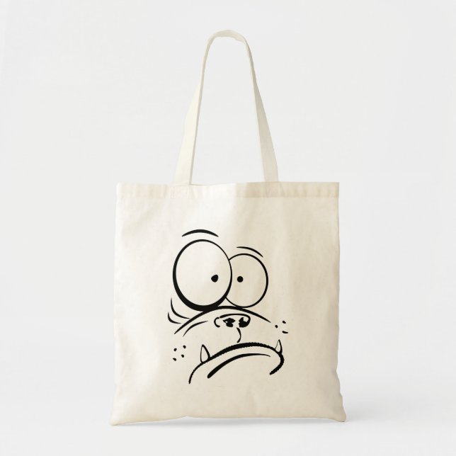Funny Gorilla aussieht verwirrtes Cartoon Bild Tragetasche (Vorne)