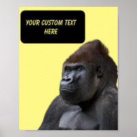 Funny Gorilla benutzerdefinierter Text und Foto-Po