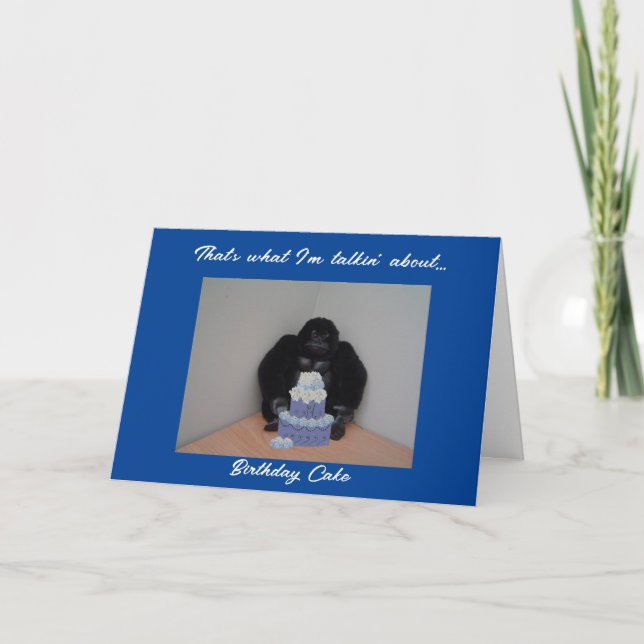 Funny Gorilla Birthday Cake Card Karte (Vorderseite)