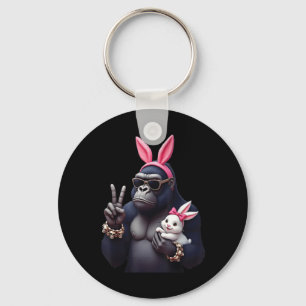 Funny Gorilla Bunny Cool Ostern, Niedlich & amp; E Schlüsselanhänger