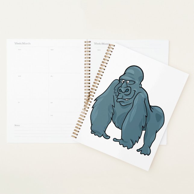 Funny Gorilla Cool Blue Ape Tierdesign Planer (Von Creator hochgeladen)