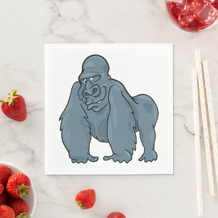 Funny Gorilla Cool Blue Ape Tierdesign Serviette