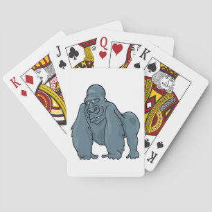 Funny Gorilla Cool Blue Ape Tierdesign Spielkarten