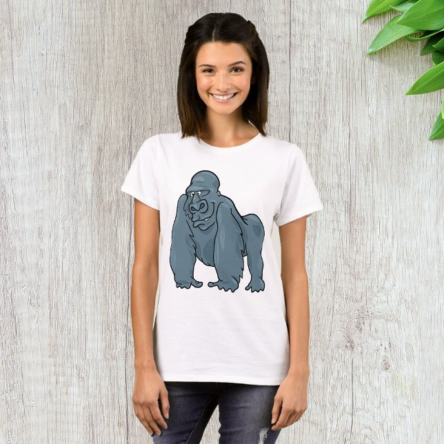 Funny Gorilla Cool Blue Ape Tierdesign T-Shirt (Von Creator hochgeladen)