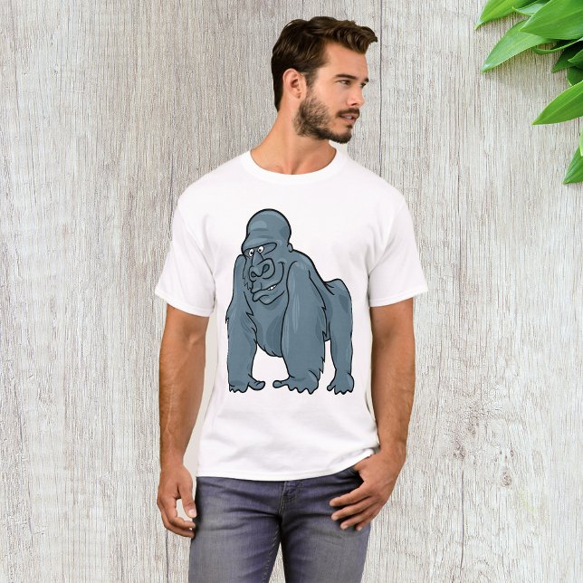 Funny Gorilla Cool Blue Ape Tierdesign T-Shirt (Von Creator hochgeladen)