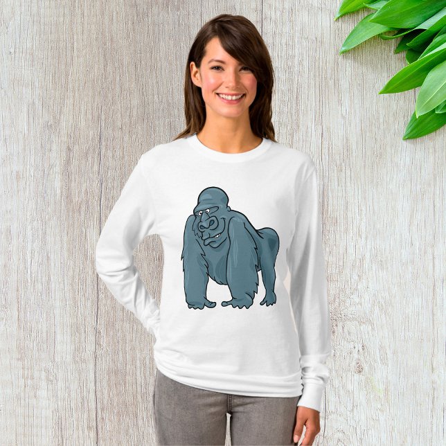 Funny Gorilla Cool Blue Ape Tierdesign T-Shirt (Von Creator hochgeladen)