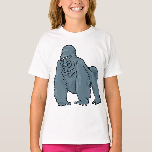 Funny Gorilla Cool Blue Ape Tierdesign T-Shirt (Vorderseite)