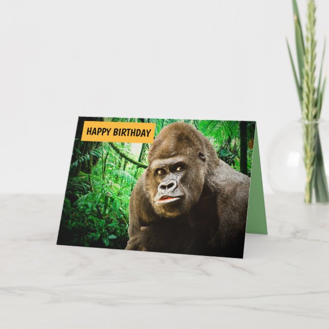 FUNNY GORILLA FOTOGRAFIE BIRTHDAY CARD KARTE (Vorderseite)