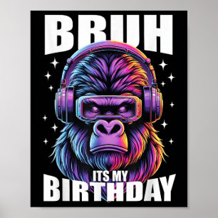 Funny Gorilla Geburtstagsjunge Erwachsene kids Bru Poster