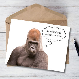 Funny Gorilla Happy Birthday Boss Card Karte