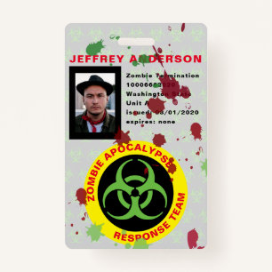 Funny Gory Zombie Apokalypse Response Team ID Ausweis
