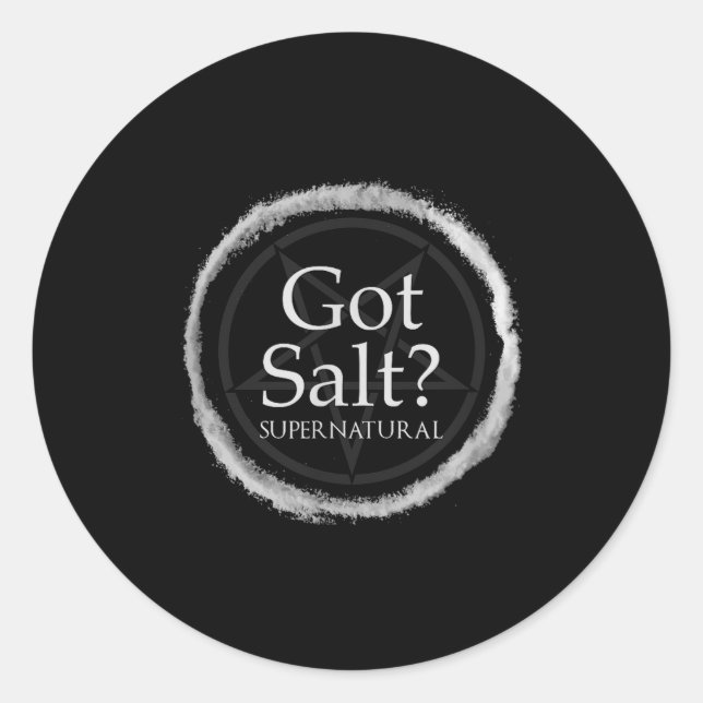 Funny Got Salt Supernatural Salt Circle Lit Gft Te Runder Aufkleber (Vorderseite)