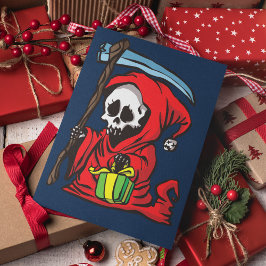 Funny Goth Beängstigend Grim Sensenmann Weihnachte Feiertagskarte