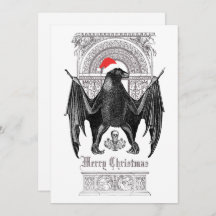 Funny Gothic Bat Frohe Weihnachtskarte