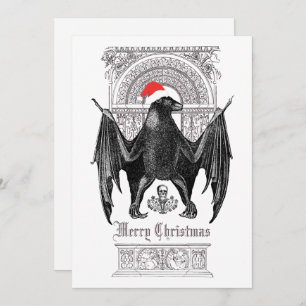 Funny Gothic Bat Frohe Weihnachtskarte Feiertagskarte