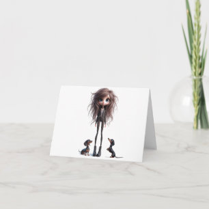 Funny Gothic Dackel Dogs Card Karte