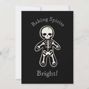 Funny Gothic Skeleton Gingerbread Man Holiday Card Feiertagskarte