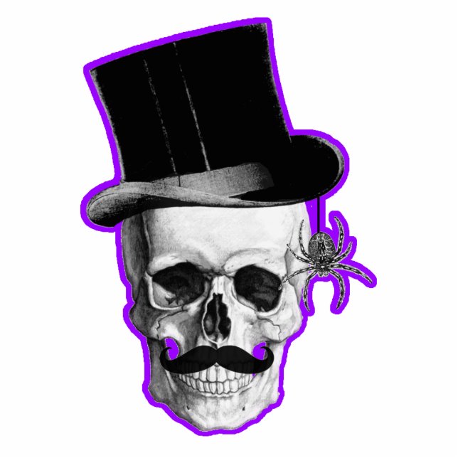 Funny Gothic skull groom Fotoskulptur Ornament (Vorne)