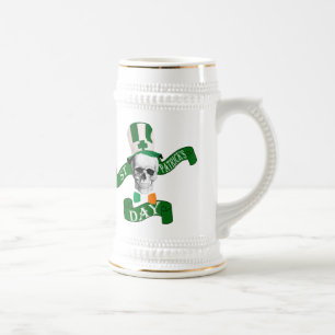 Funny gothic skull Irish St Patrick's Day Bierglas