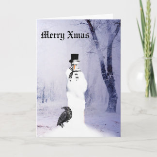 Funny Gothic Snowman Weihnachtskarte Feiertagskarte