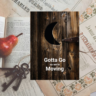 Funny Gotta Go Moving Wood Door with Moon Ankündigung