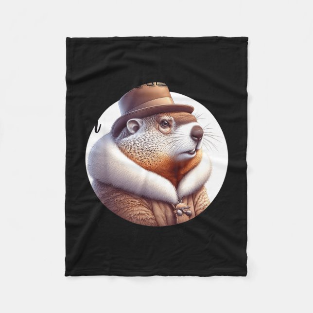 Funny Goundhog Graphic  Fleecedecke (Vorderseite)