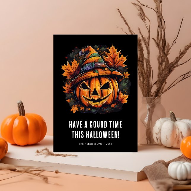 Funny Gourd Time Pumpkin Halloween Karte (Von Creator hochgeladen)