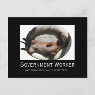 Funny Government Employee Postcard Postkarte