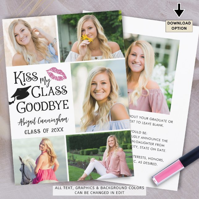 Funny Graduate KISS MEINE KLASSE GOODBYE 6 Foto Ankündigung (Von Creator hochgeladen)