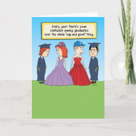 Funny Graduation Cap and Gown card Karte