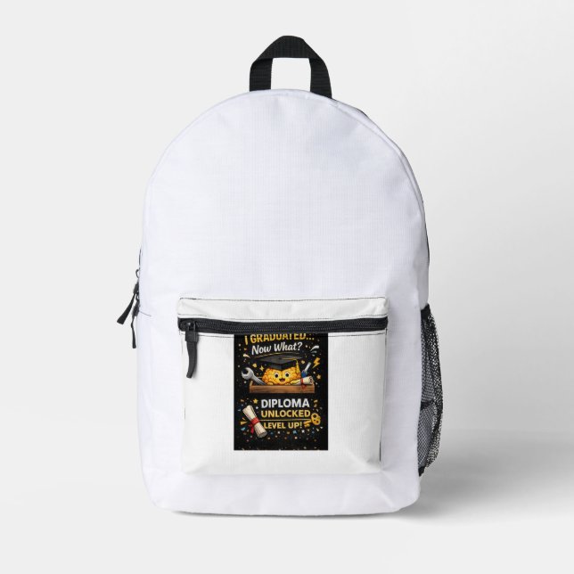 Funny Graduation Shirt – I Graduated Now What Bedruckter Rucksack (Vorderseite)