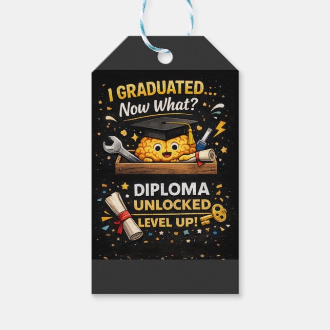 Funny Graduation Shirt – I Graduated Now What Geschenkanhänger (Vorderseite)