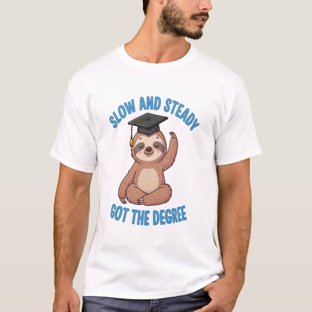 Funny Graduation Sloth T-Shirt (Vorderseite)