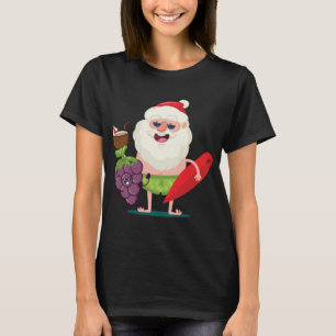 Funny Graf Santa Claus mit Surfbrett Bekleidung g T-Shirt