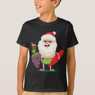 Funny Graf Santa Claus mit Surfbrett Bekleidung g  T-Shirt