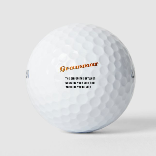 Funny Grammar Golf Ball (Vorderseite)