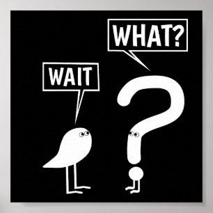 Funny Grammar Komma und Frage Mark warten, was? Poster