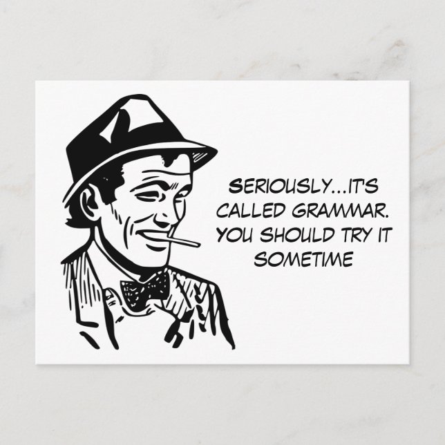 Funny Grammar Nazi Postkarte (Vorderseite)