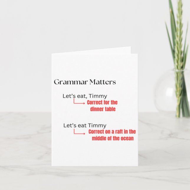 Funny Grammar S Joke Sticker Karte (Vorderseite)