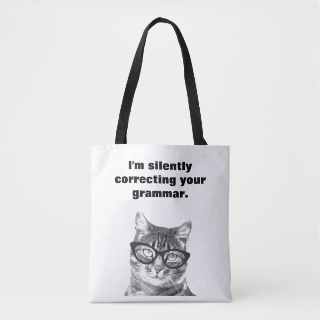 Funny Grammatik Polizei Katze Grundschullehrer (Vorderseite)